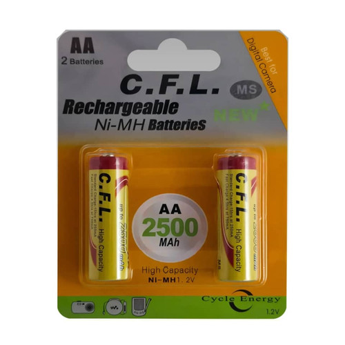 باتری قلمی شارژی CFL AA 2500mAh (بسته 2عددی)