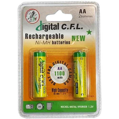 باتری قلمی شارژی digital C.F.L AA 1100 MAh (بسته ۲عددی)