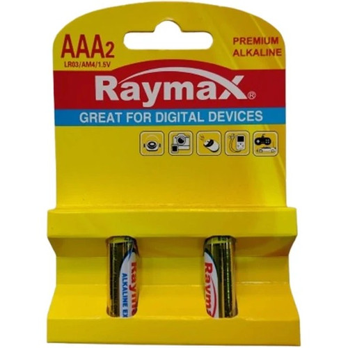 باتری نیم قلمی Raymax AAA LR03 Premium Alkaline (بسته ۲عددی)