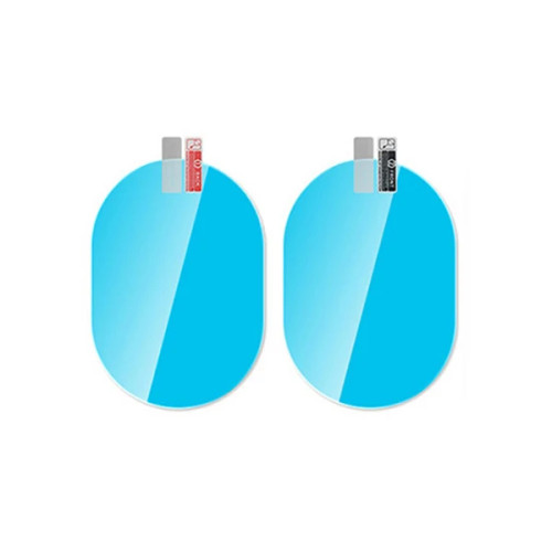 برچسب و محافظ ضد بخار شیشه آینه بغل خودرو مدل بیضی سایز 127*100 میلیمتر (بسته 2عددی)