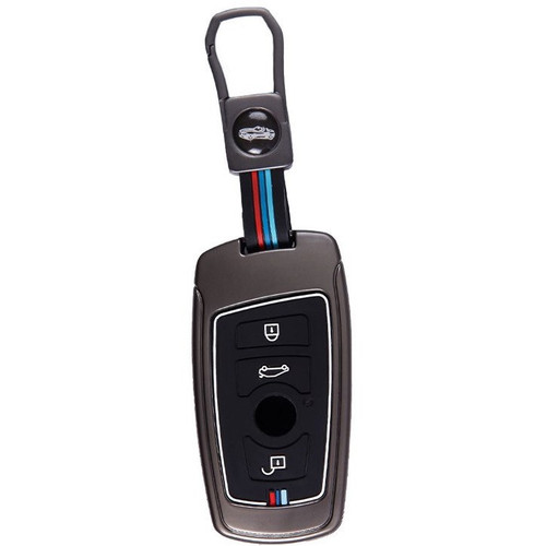 کاور ریموت فلزی لاکچری خودرو با بند طرح خودرو و رنگ تیتانیوم مناسب برای کوئیک (سایپا) مدل فیلیپ