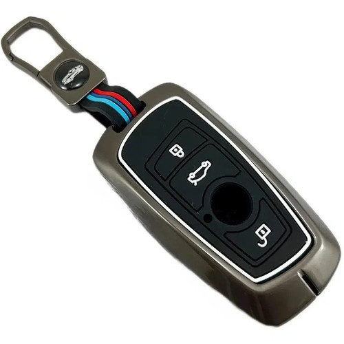 کاور ریموت فلزی لاکچری خودرو با بند طرح خودرو و رنگ تیتانیوم مناسب برای کوئیک اتومات و کیلس (سایپا) مدل اسمارت